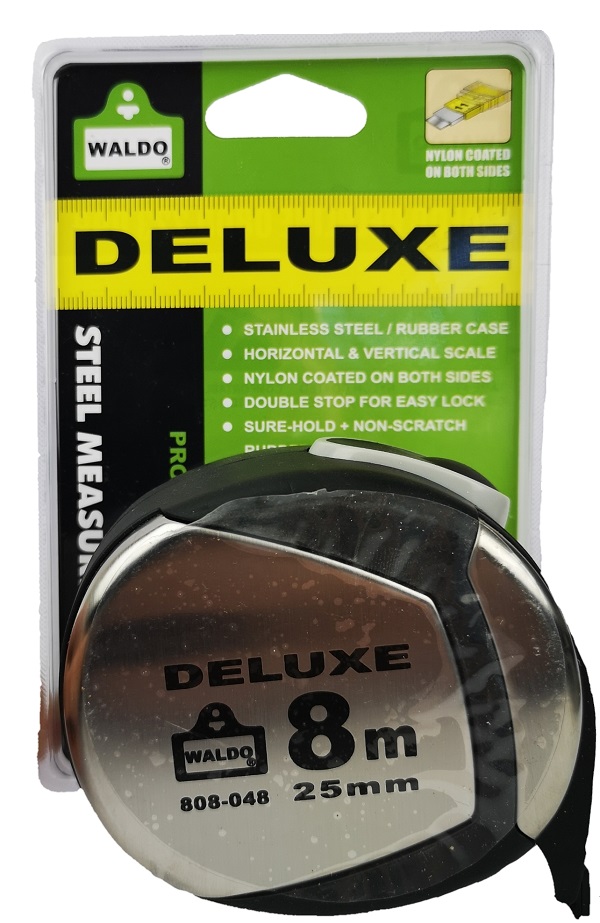 Waldo – Tape Measure – Deluxe Steel (8m x 25mm)
