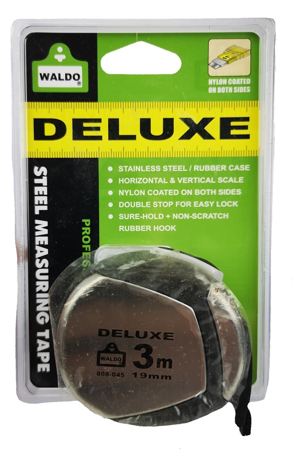 Waldo – Tape Measure – Deluxe Steel (3m x 19mm)