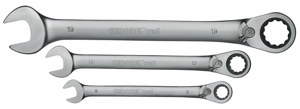 Gedore Red Combination Ratchet Spanner Set – 12 Piece