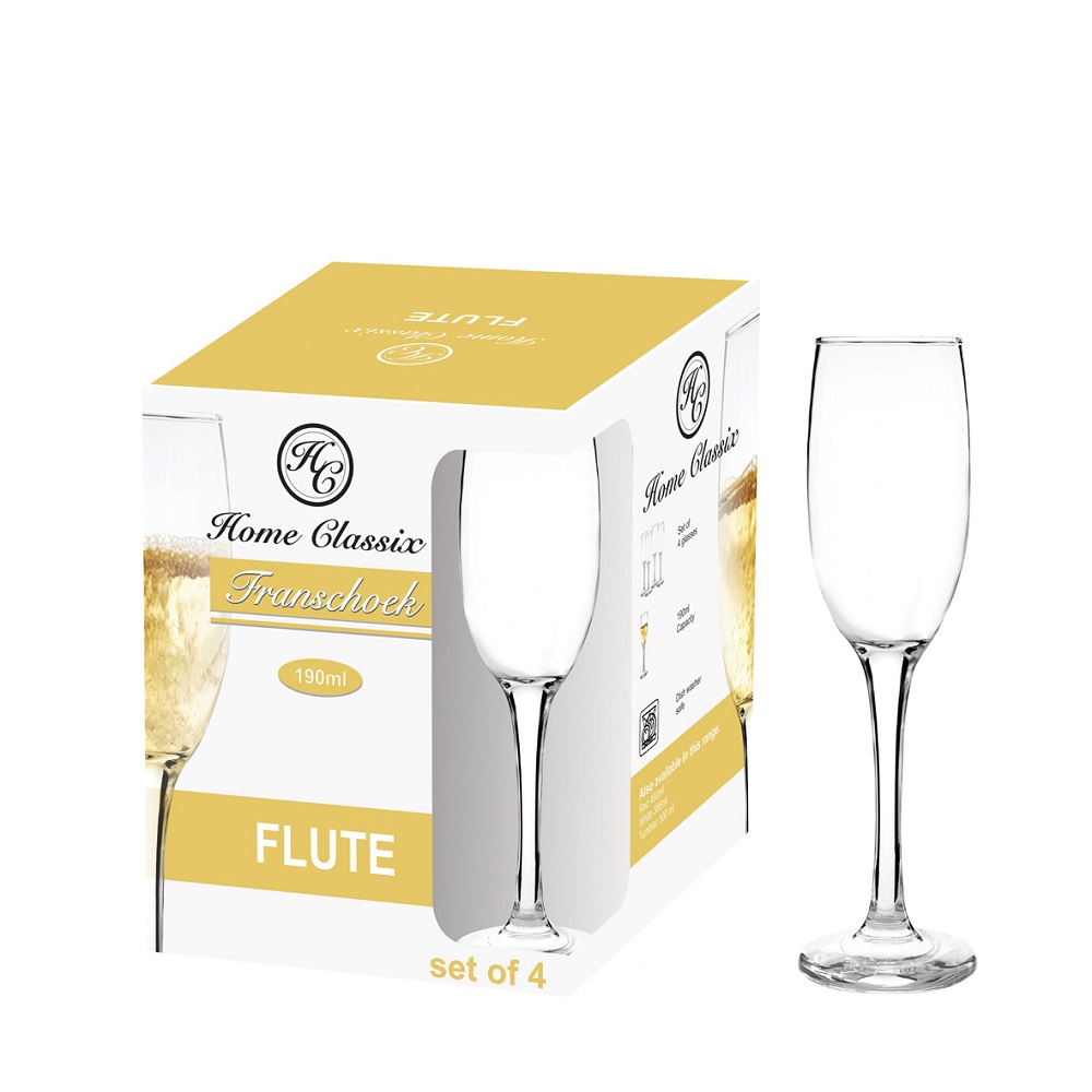 Home Classix Franschoek Flute/Champagne 190ml – 4 Pack