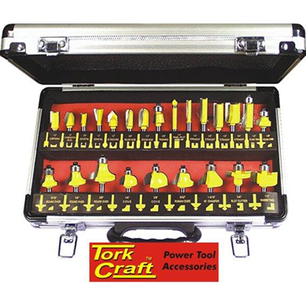 Tork Craft Router Bit Set 24 Piece 1/2″ Shank Aluminium Case