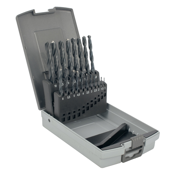 AHss Sprint Drill Bit Set 19 Piece 1.0-10.0Mm X 0.5Mm In Plastc Case