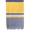 Turkish Bath/Beach Towel (100% Cotton) – Navy Yellow White (100x180cm) Turkish Bath/Beach Towel (100% Cotton) – Navy Yellow White (100x180cm)