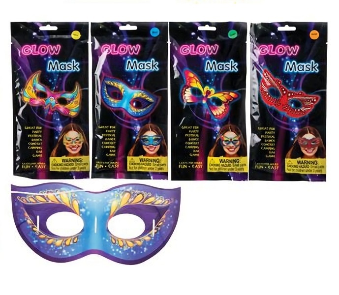 Bulk Pack x 4 Glow Stick Masquerade Mask