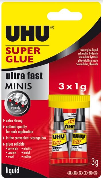 UHU SUPER GLUE GEL 3 x 1G