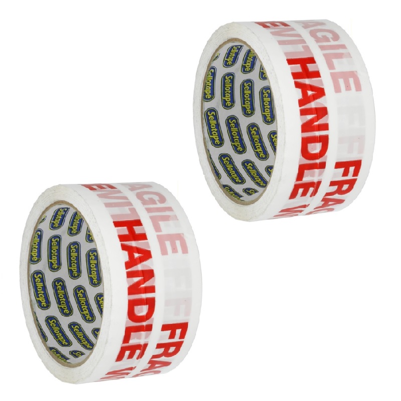 Sellotape Fragile Tape 40m (Pack of 2)