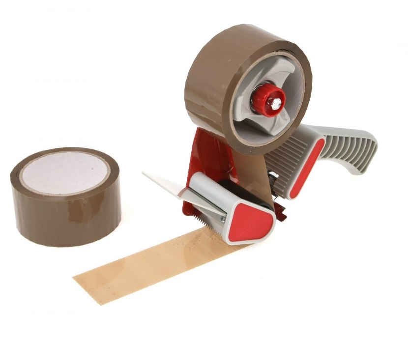 Packaging Tape Dispenser with 2 Rolls Buff Tape