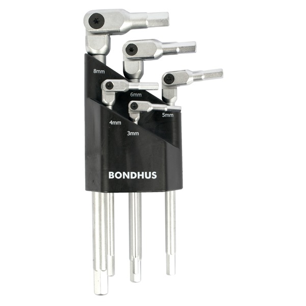 Bondhus Hex-Pro Wrench Set 5Pce Metric 3-8mm Pivot Head