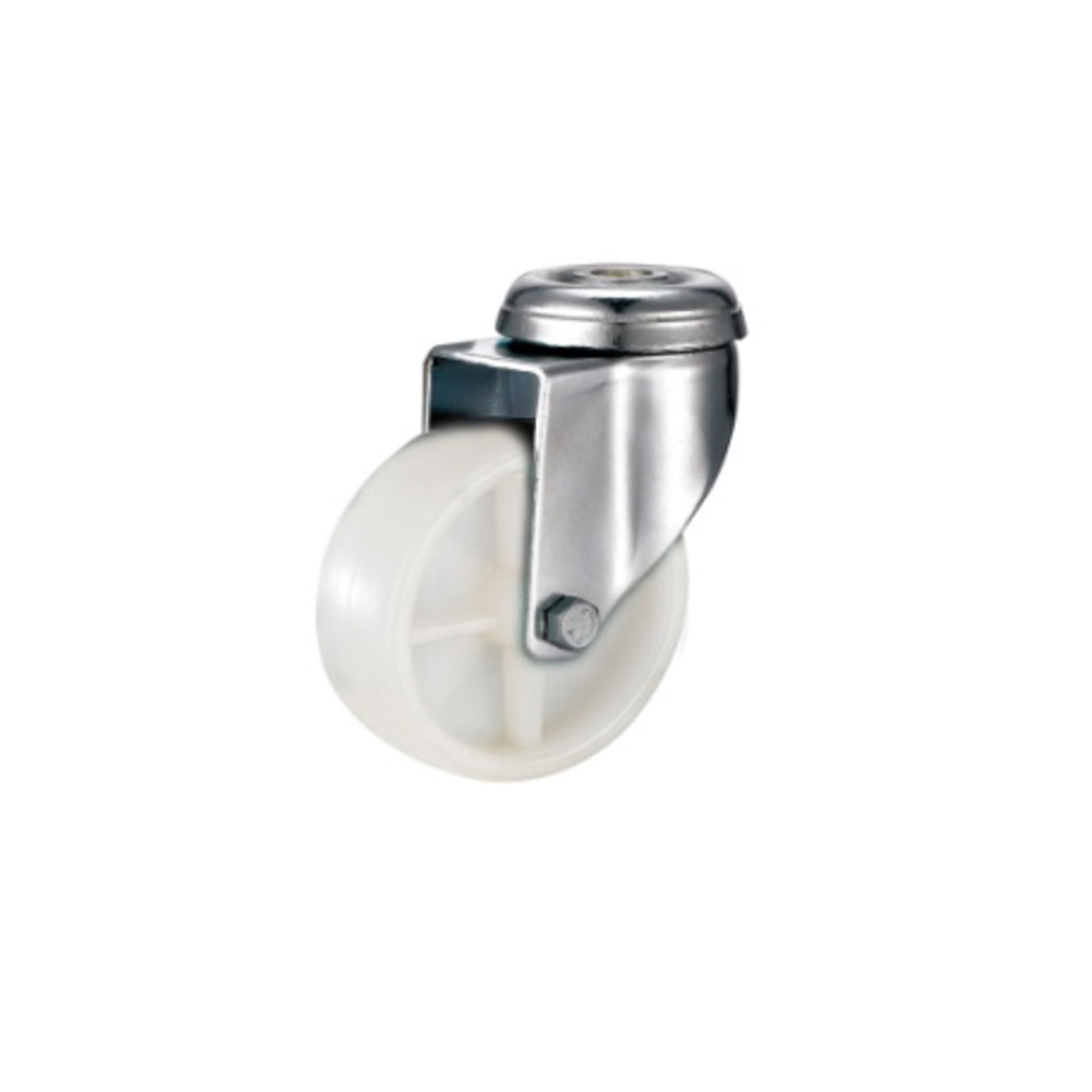 Tradequip – White Polypropylene Castor – Bolt Hole Swivel 65mm