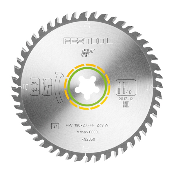 FESTOOL FINE TOOTH SAW BLADE 190X2,4 FF W48 492050