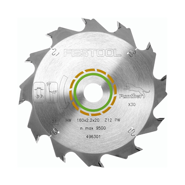 FESTOOL PANTHER SAW BLADE 160X2,2X20 PW12 496301