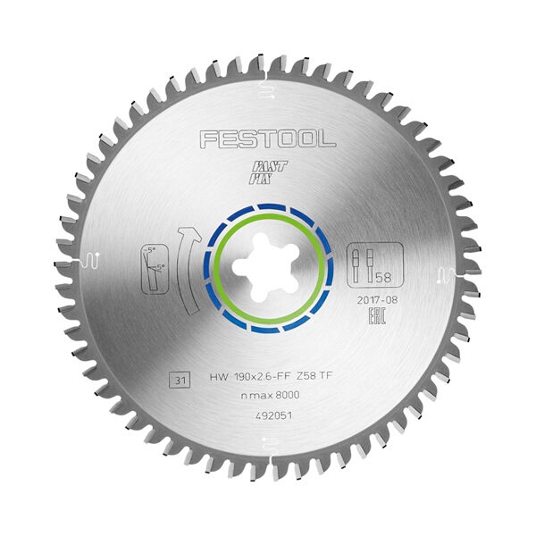 FESTOOL SPECIAL SAW BLADE 190X2,6 FF TF58 492051