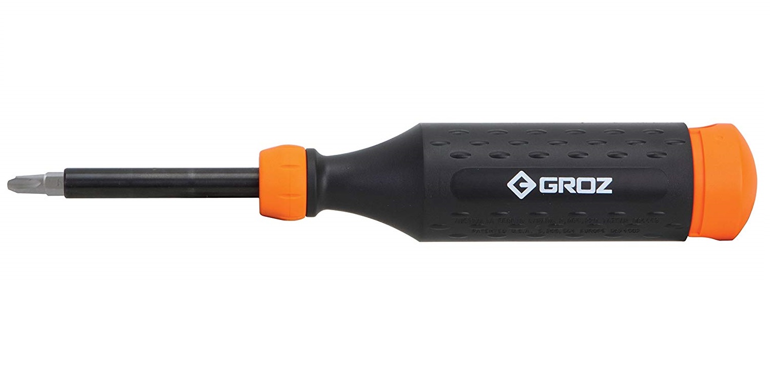 Groz – Retractable Multi Bit Screwdriver (14 Bits)