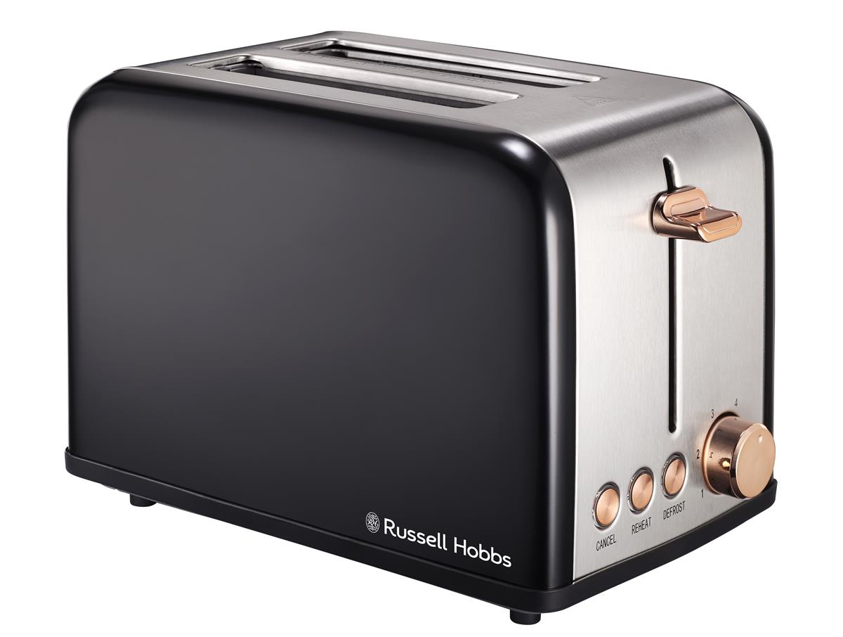 Russell Hobbs – 2 Slice Rose Gold Toaster – Black