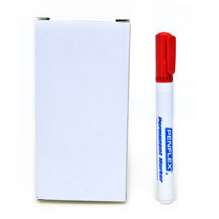 Penflex PM 13 Permanent Markers Bullet Tip Box-10 Red