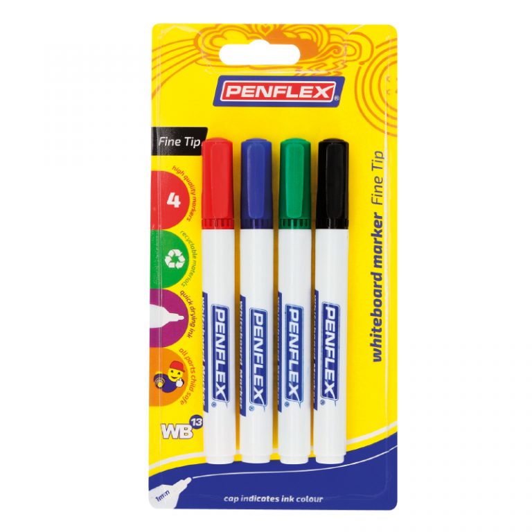 Penflex WB13 Whiteboard Markers Wallet-4 Assorted