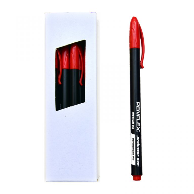 Penflex OHP Medium Point Permanent Box-10 Red