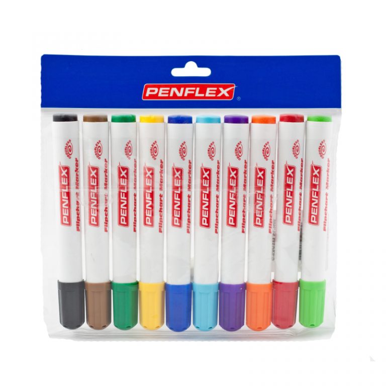 Penflex FC 15 Flipchart Markers Wallet-10 Assorted