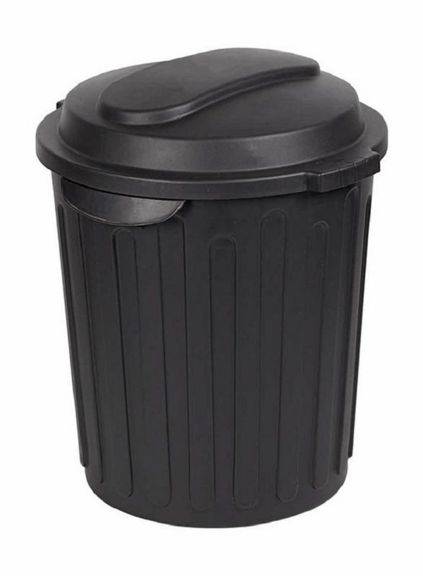 60L Plastic Refuse Bin Black