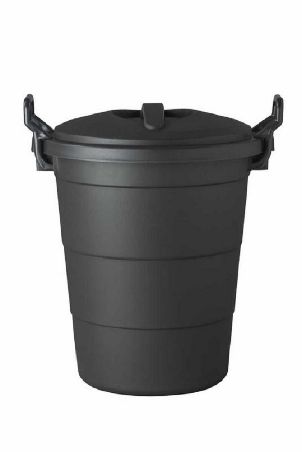 70L Plastic Refuse Bin Black