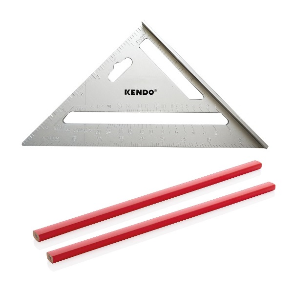 Kendo Rafter Square and Carpenters Pencil Set