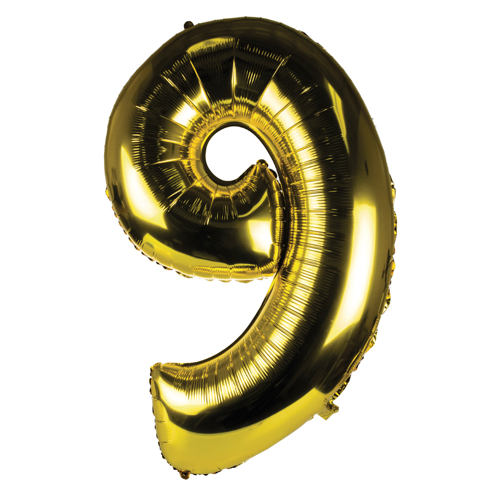 Foil Number Ballooon – Gold (Number 9)