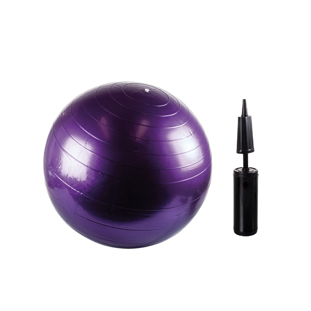 Pulse Active Fitness Yoga Exercise Ball with Pump – 65cm – Purple