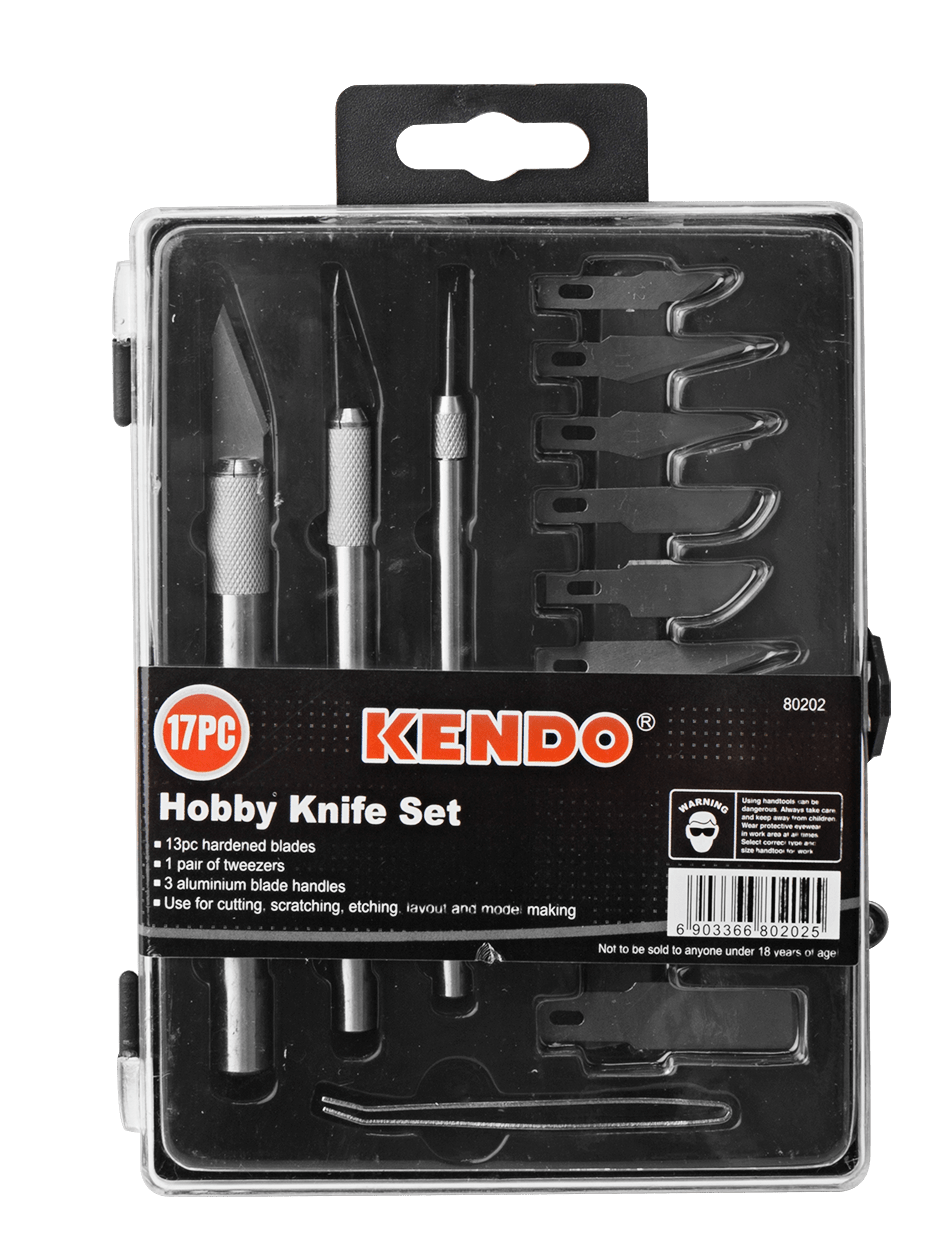 Kendo – Knifes and Blades Cutting Set – Vinyl, Crafting, Hobby (17 Piece)