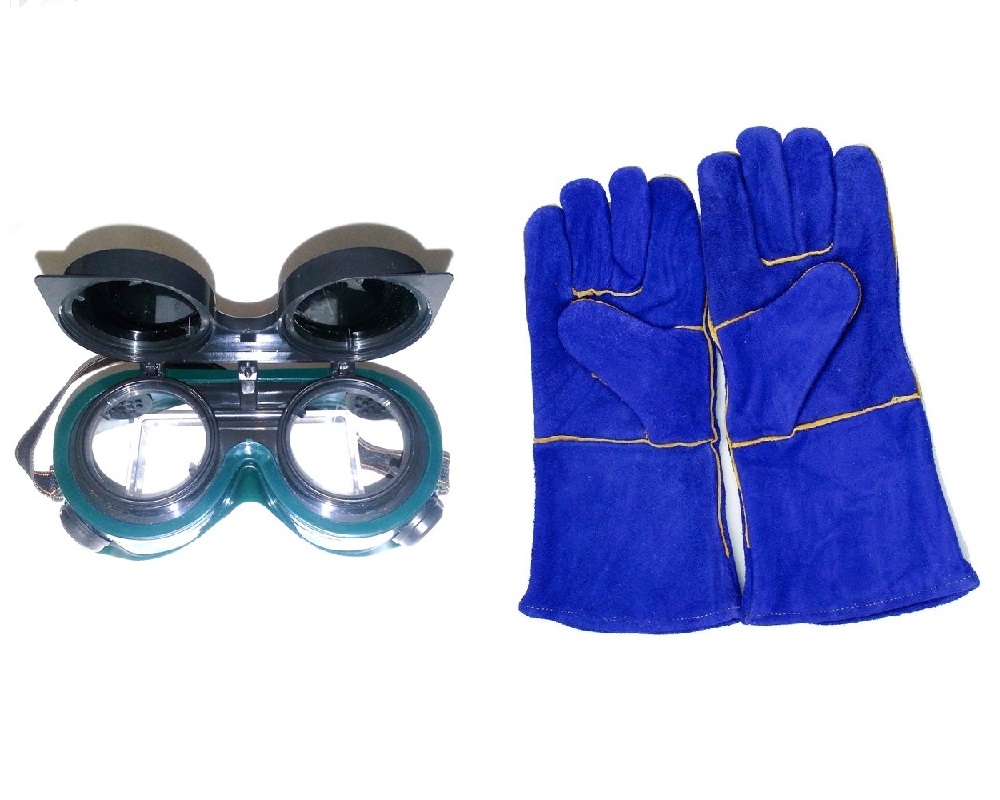 Matsafe – Blue Welding Gloves with Welding Goggles Set