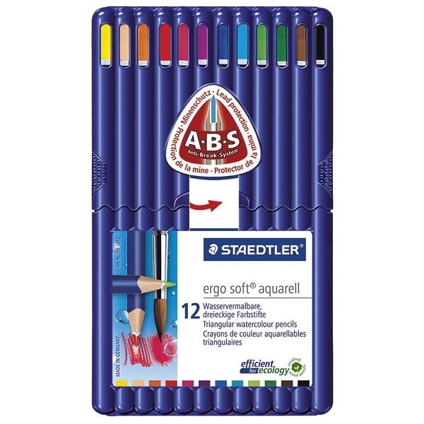 Staedtler Colour pencil ergosoft aquarell,12pc FSC 100%