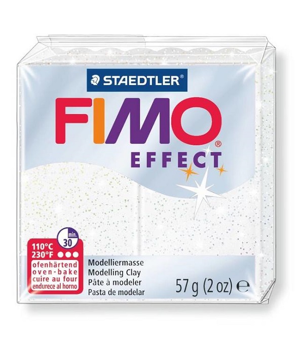 Staedtler Mod. clay Fimo effect white glitter 57g