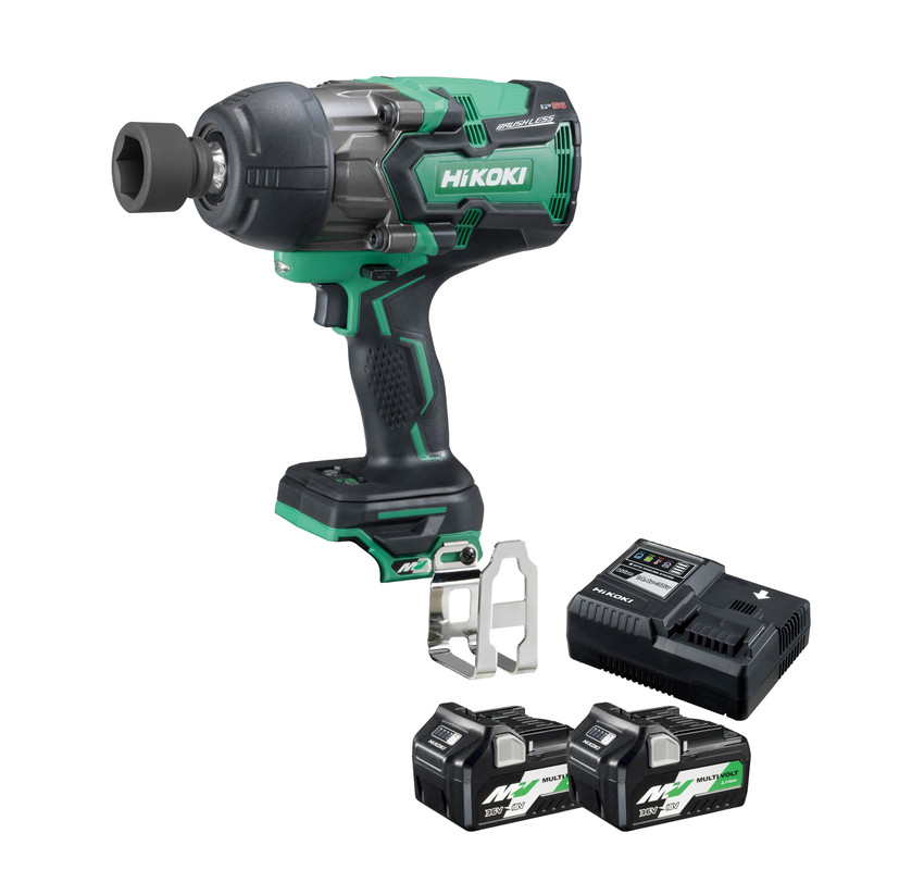 HIKOKI Impact Wrench 1/2 Inch Body – 36V (Incl 2 x Batteries 1 x Charger)