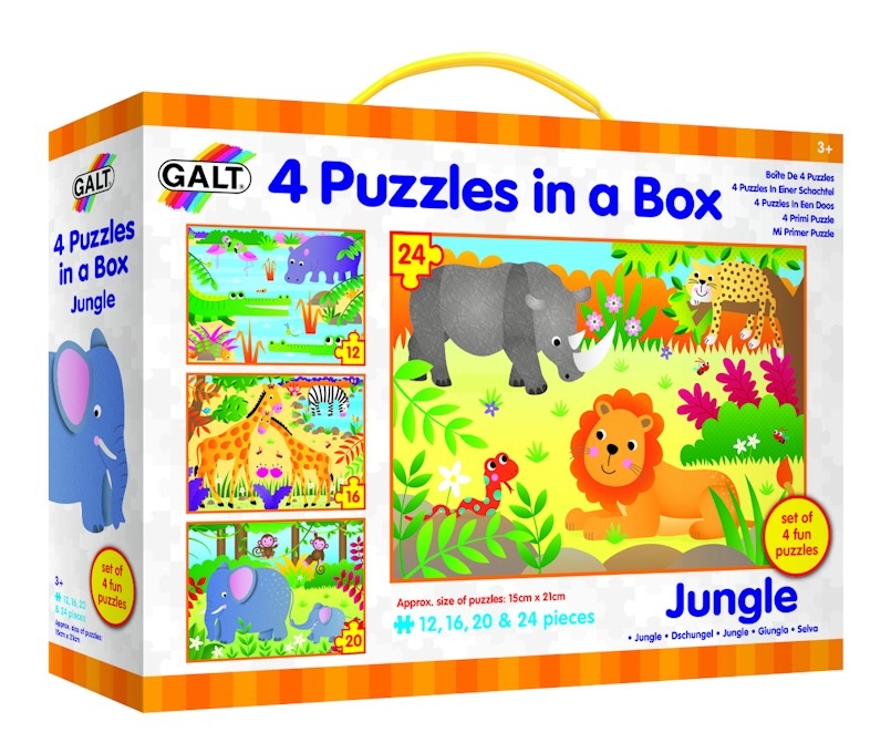 Galt Toys 4 Puzzles In A Box – Jungle