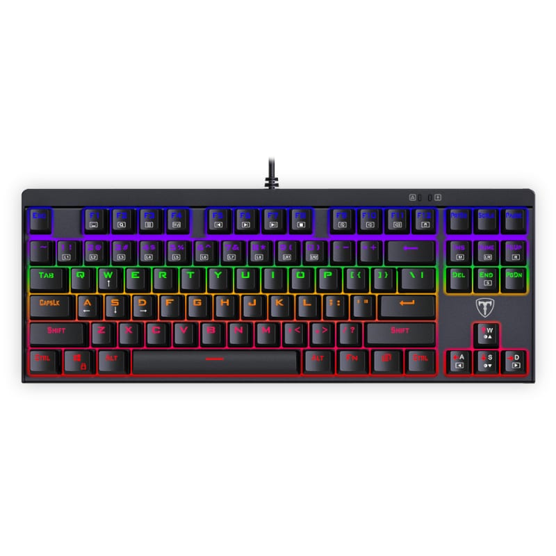 T-Dagger Corvette 10-Keyless Wired Rainbow Mechanical Gaming Keyboard