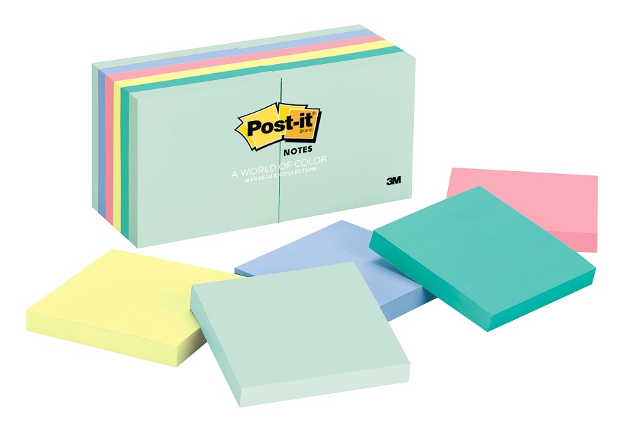 3M Post-it Notes 654-AST 12PK Marseille Colours – 12 Pads