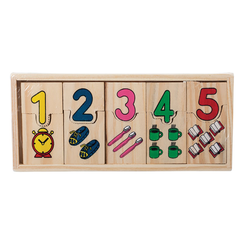 Educational Blocks Connect Wooden Numbers