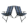 Padded Folding Chairs – Striped Blue With 2 Adjustable Positions X2 Padded Folding Chairs – Striped Blue With 2 Adjustable Positions X2