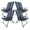 Padded Folding Chairs – Striped Blue With 2 Adjustable Positions X4 Padded Folding Chairs – Striped Blue With 2 Adjustable Positions X4
