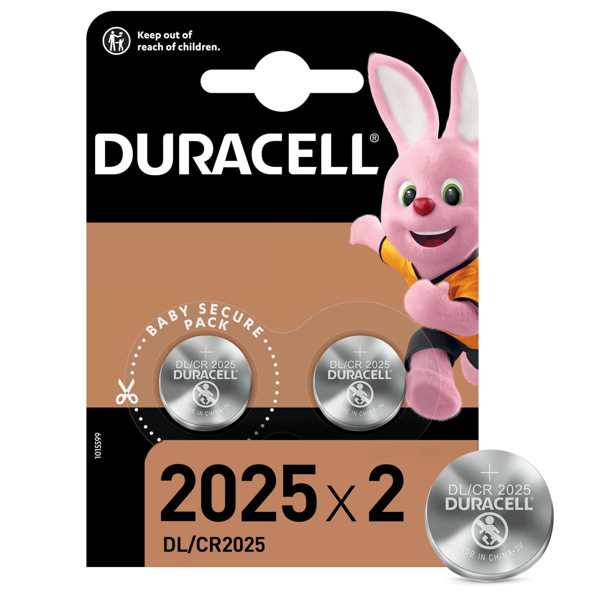 Duracell Specialty 2025 Lithium Coin Battery 3V (DL2025/CR2025) – 2 Pack