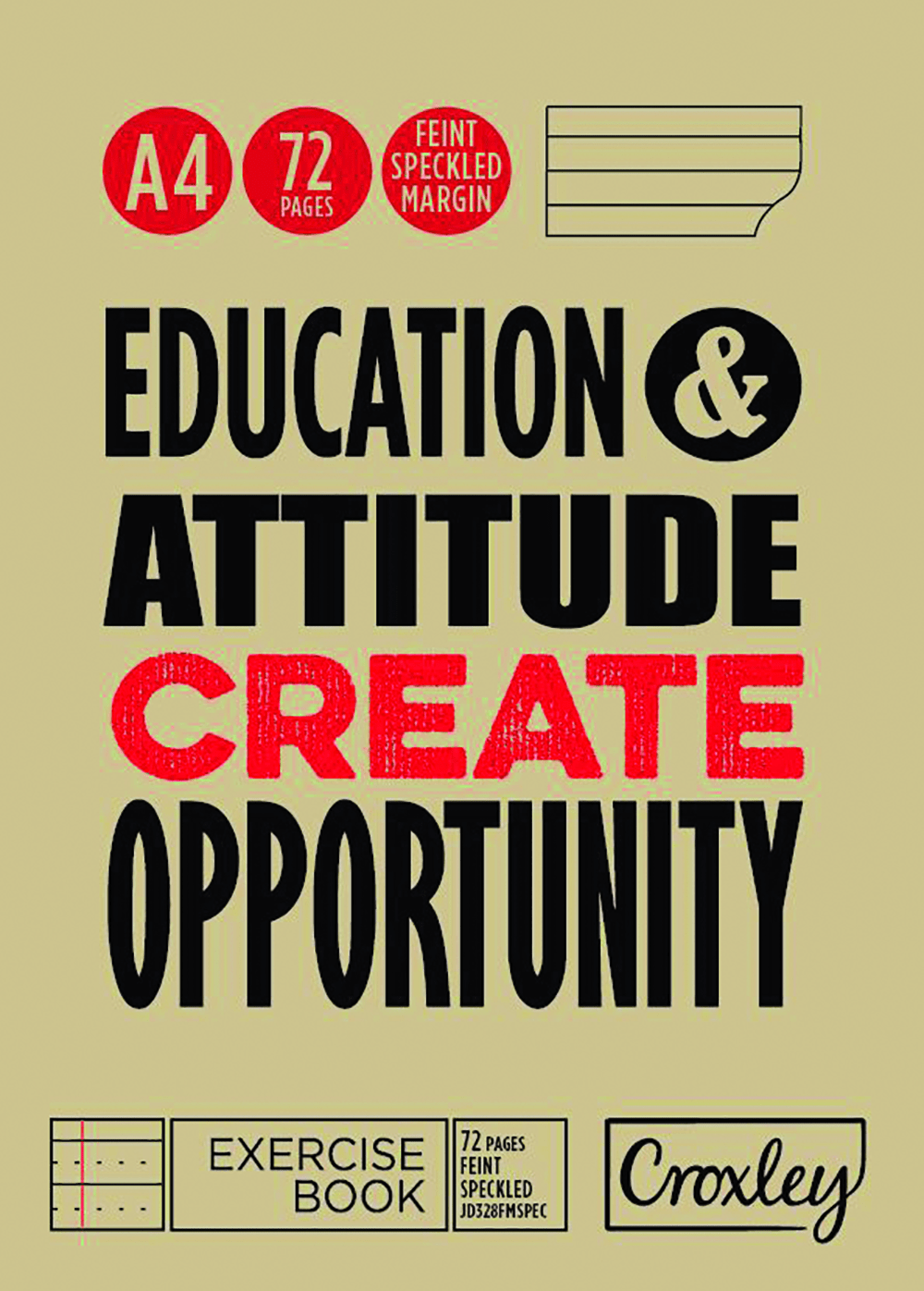 CROXLEY JD328 A4 72 Page Feint & Margin Speckled Pack of 10