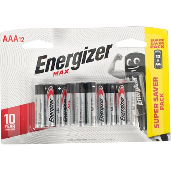 Energizer MAX Alkaline AAA Battery Card 12