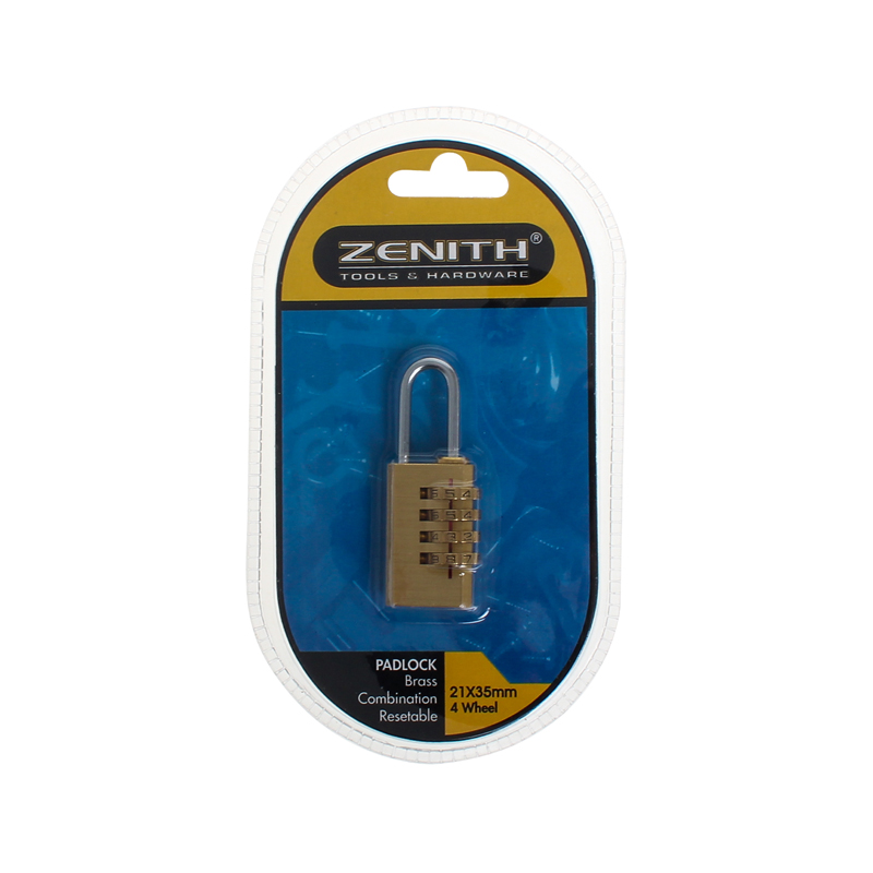 Padlock Combo Bars 4 Wheel Resettable 21cm x 35mm
