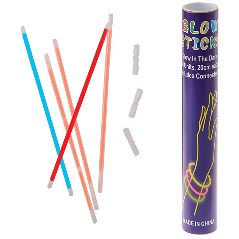 Glow Sticks – With Connectors – Party Accessories – 19.5cm – 50 Piece