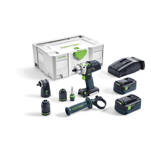 Festool Cordless Percussion Drill Pdc 18/4 Li 5,2-Set/Xl Quadrive 5747