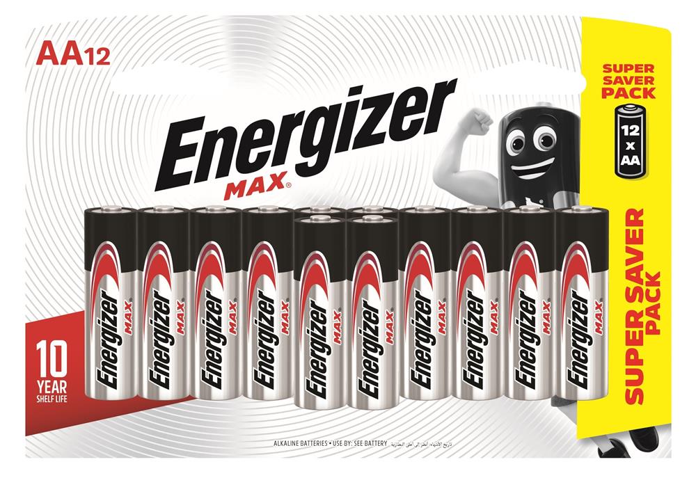Energizer 1.5v MAX Alkaline AA Battery Card 12