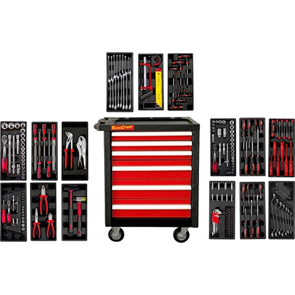 TorkCraft – Mechanics Tool Trolley Set Including 196 Toolset