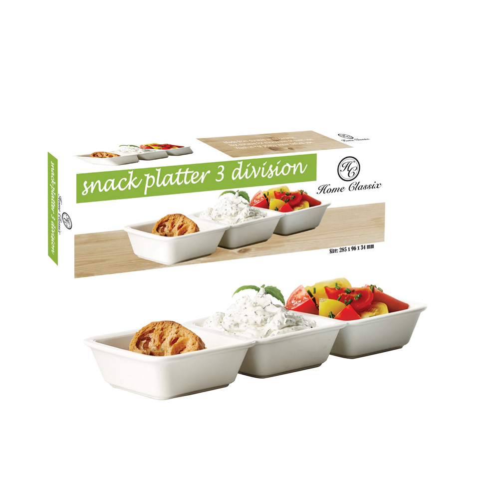 Home Classix Snack Platter 3-Division – 28.5×9.6×3.4cm