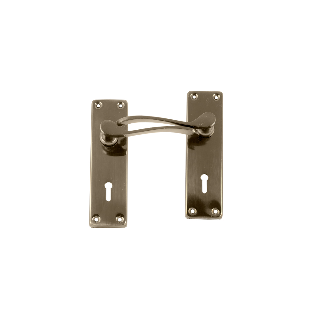 The Cabinet Shop – Lockset Sapphire Steel Handle 6″ – Antique Bronze