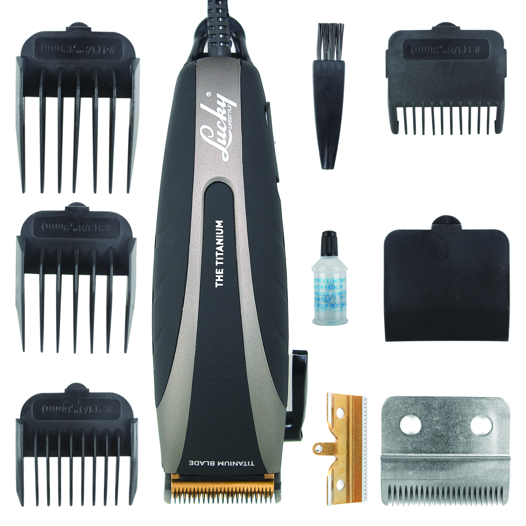 Lucky Hair Clipper Titanium Black 10W “Titanium”