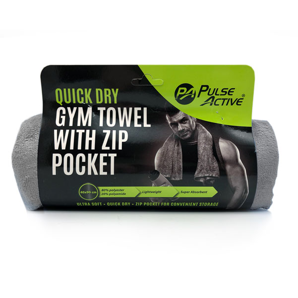 Fitness Gym Towel with Pocket – Grey